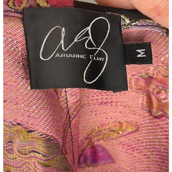 ARIANNE ELMY Sz M Medium Good Luck Dress Black Pink Floral - Picture 3 of 11